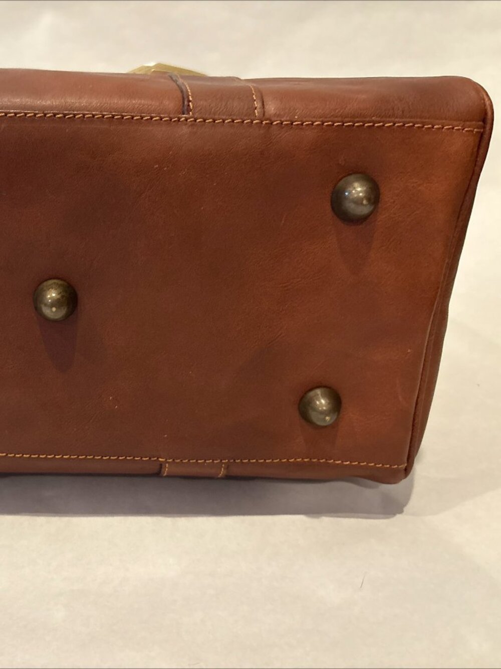 NWT I Medici Firenze Tuscan Italian Cognac Brown Leather Satchel - Picture 9 of 11